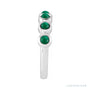 Sapphire Row Natural Cabochon Bezel Half Eternity Ring - Emerald, Platinum (view 3)