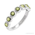 Sapphire Row Natural Cabochon Bezel Half Eternity Ring - Peridot, Platinum