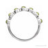 Sapphire Row Natural Cabochon Bezel Half Eternity Ring - Peridot, Platinum (view 2)