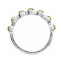 Sapphire Row Natural Cabochon Bezel Half Eternity Ring - Peridot, Platinum (view 2)