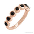 Sapphire Row Natural Cabochon Bezel Half Eternity Ring - Black Onyx, 14K Rose Gold