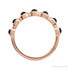 Sapphire Row Natural Cabochon Bezel Half Eternity Ring - Black Onyx, 14K Rose Gold (view 2)
