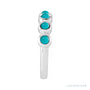 Sapphire Row Natural Cabochon Bezel Half Eternity Ring - Turquoise, 14K White Gold (view 3)