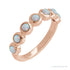Sapphire Row Natural Cabochon Bezel Half Eternity Ring - White Opal, 14K Rose Gold