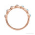 Sapphire Row Natural Cabochon Bezel Half Eternity Ring - White Opal, 14K Rose Gold (view 2)