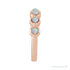 Sapphire Row Natural Cabochon Bezel Half Eternity Ring - White Opal, 14K Rose Gold (view 3)
