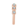 Sapphire Row Natural Cabochon Bezel Half Eternity Ring - White Opal, 14K Rose Gold (view 3)
