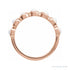 Sapphire Row Natural Cabochon Bezel Half Eternity Ring - Rainbow Moonstone, 14K Rose Gold (view 2)