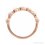 Sapphire Row Natural Cabochon Bezel Half Eternity Ring - Rainbow Moonstone, 14K Rose Gold (view 2)