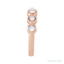 Sapphire Row Natural Cabochon Bezel Half Eternity Ring - Rainbow Moonstone, 14K Rose Gold (view 3)