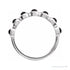 Sapphire Row Natural Cabochon Bezel Half Eternity Ring - Black Onyx, Platinum (view 2)