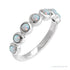 Sapphire Row Natural Cabochon Bezel Half Eternity Ring - White Opal, Platinum