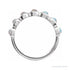 Sapphire Row Natural Cabochon Bezel Half Eternity Ring - White Opal, Platinum (view 2)