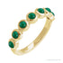Sapphire Row Natural Cabochon Bezel Half Eternity Ring - Emerald, 14K Yellow Gold