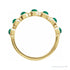 Sapphire Row Natural Cabochon Bezel Half Eternity Ring - Emerald, 14K Yellow Gold (view 2)