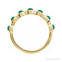Sapphire Row Natural Cabochon Bezel Half Eternity Ring - Emerald, 14K Yellow Gold (view 2)