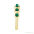Sapphire Row Natural Cabochon Bezel Half Eternity Ring - Emerald, 14K Yellow Gold (view 3)