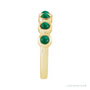 Sapphire Row Natural Cabochon Bezel Half Eternity Ring - Emerald, 14K Yellow Gold (view 3)