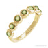 Sapphire Row Natural Cabochon Bezel Half Eternity Ring - Peridot, 14K Yellow Gold