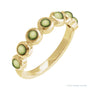 Sapphire Row Natural Cabochon Bezel Half Eternity Ring - Peridot, 14K Yellow Gold