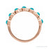 Sapphire Row Natural Cabochon Bezel Half Eternity Ring - Turquoise, 14K Rose Gold (view 2)