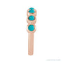 Sapphire Row Natural Cabochon Bezel Half Eternity Ring - Turquoise, 14K Rose Gold (view 3)