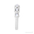 Sapphire Row Natural Cabochon Bezel Half Eternity Ring - Rainbow Moonstone, 14K White Gold (view 3)