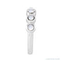 Sapphire Row Natural Cabochon Bezel Half Eternity Ring - Rainbow Moonstone, 14K White Gold (view 3)