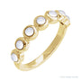 Sapphire Row Natural Cabochon Bezel Half Eternity Ring - Rainbow Moonstone, 14K Yellow Gold