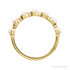 Sapphire Row Natural Cabochon Bezel Half Eternity Ring - Rainbow Moonstone, 14K Yellow Gold (view 2)