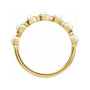 Sapphire Row Natural Cabochon Bezel Half Eternity Ring - Rainbow Moonstone, 14K Yellow Gold (view 2)