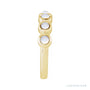 Sapphire Row Natural Cabochon Bezel Half Eternity Ring - Rainbow Moonstone, 14K Yellow Gold (view 3)