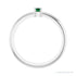 Sapphire Row Natural Gemstone Baguette Solitaire Ring - Emerald, Platinum (view 2)