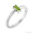Sapphire Row Natural Gemstone Baguette Solitaire Ring - Peridot, Platinum