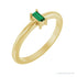 Sapphire Row Natural Gemstone Baguette Solitaire Ring - Emerald, 14K Yellow Gold