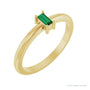 Sapphire Row Natural Gemstone Baguette Solitaire Ring - Emerald, 14K Yellow Gold