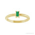 Sapphire Row Natural Gemstone Baguette Solitaire Ring - Emerald, 14K Yellow Gold (view 3)