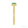 Sapphire Row Natural Gemstone Baguette Solitaire Ring - Emerald, 14K Yellow Gold (view 4)