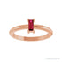 Sapphire Row Natural Gemstone Baguette Solitaire Ring - Ruby, 14K Rose Gold (view 3)