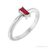 Sapphire Row Natural Gemstone Baguette Solitaire Ring - Ruby, Platinum