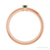 Sapphire Row Natural Gemstone Baguette Solitaire Ring - Emerald, 14K Rose Gold (view 2)