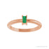 Sapphire Row Natural Gemstone Baguette Solitaire Ring - Emerald, 14K Rose Gold (view 3)
