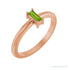 Sapphire Row Natural Gemstone Baguette Solitaire Ring - Peridot, 14K Rose Gold