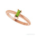 Sapphire Row Natural Gemstone Baguette Solitaire Ring - Peridot, 14K Rose Gold (view 5)