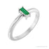 Sapphire Row Lab-Grown Gemstone Baguette Solitaire Ring - Emerald, Platinum