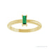 Sapphire Row Lab-Grown Gemstone Baguette Solitaire Ring - Emerald, 14K Yellow Gold (view 3)