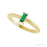 Sapphire Row Lab-Grown Gemstone Baguette Solitaire Ring - Emerald, 14K Yellow Gold (view 5)
