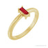 Sapphire Row Lab-Grown Gemstone Baguette Solitaire Ring - Ruby, 14K Yellow Gold