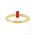 Sapphire Row Lab-Grown Gemstone Baguette Solitaire Ring - Ruby, 14K Yellow Gold (view 3)