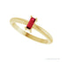 Sapphire Row Lab-Grown Gemstone Baguette Solitaire Ring - Ruby, 14K Yellow Gold (view 5)